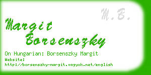 margit borsenszky business card